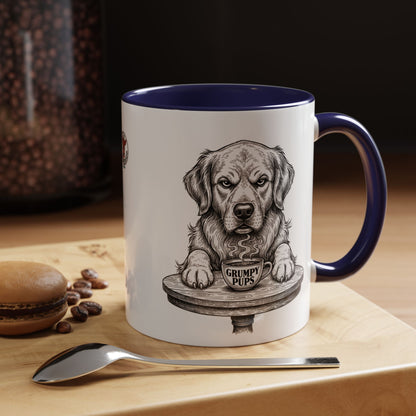 Grumpy Golden Retriever Coffee Club — Art Print / Mug