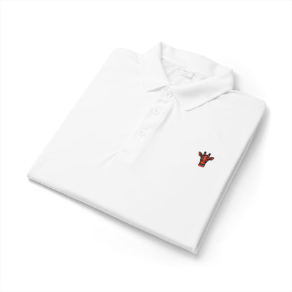 Embroidered Giraffe Polo Shirt — Lightweight White Performance Golf Polo
