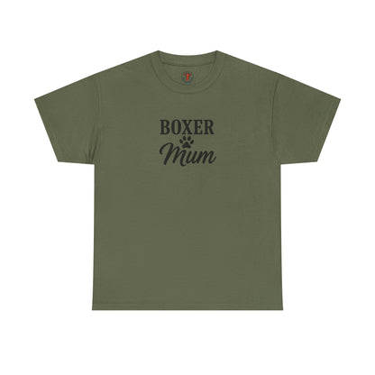 Boxer Mum Unisex Heavy Cotton Tee | Dog Lover Gift, Pet Owner Apparel, Funny Dog Mom Shirt, Birthday Gift for Boxer Owners