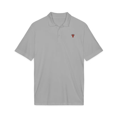 Embroidered Giraffe Polo Shirt — Lightweight White Performance Golf Polo