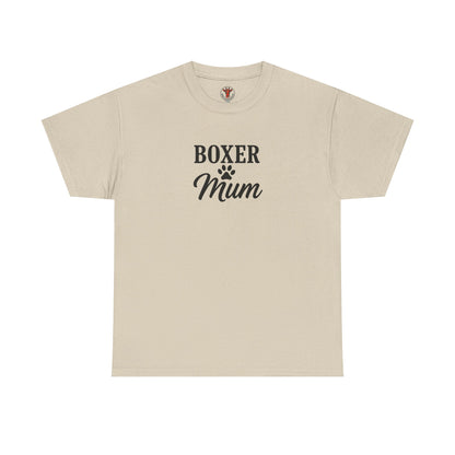 Boxer Mum Unisex Heavy Cotton Tee | Dog Lover Gift, Pet Owner Apparel, Funny Dog Mom Shirt, Birthday Gift for Boxer Owners