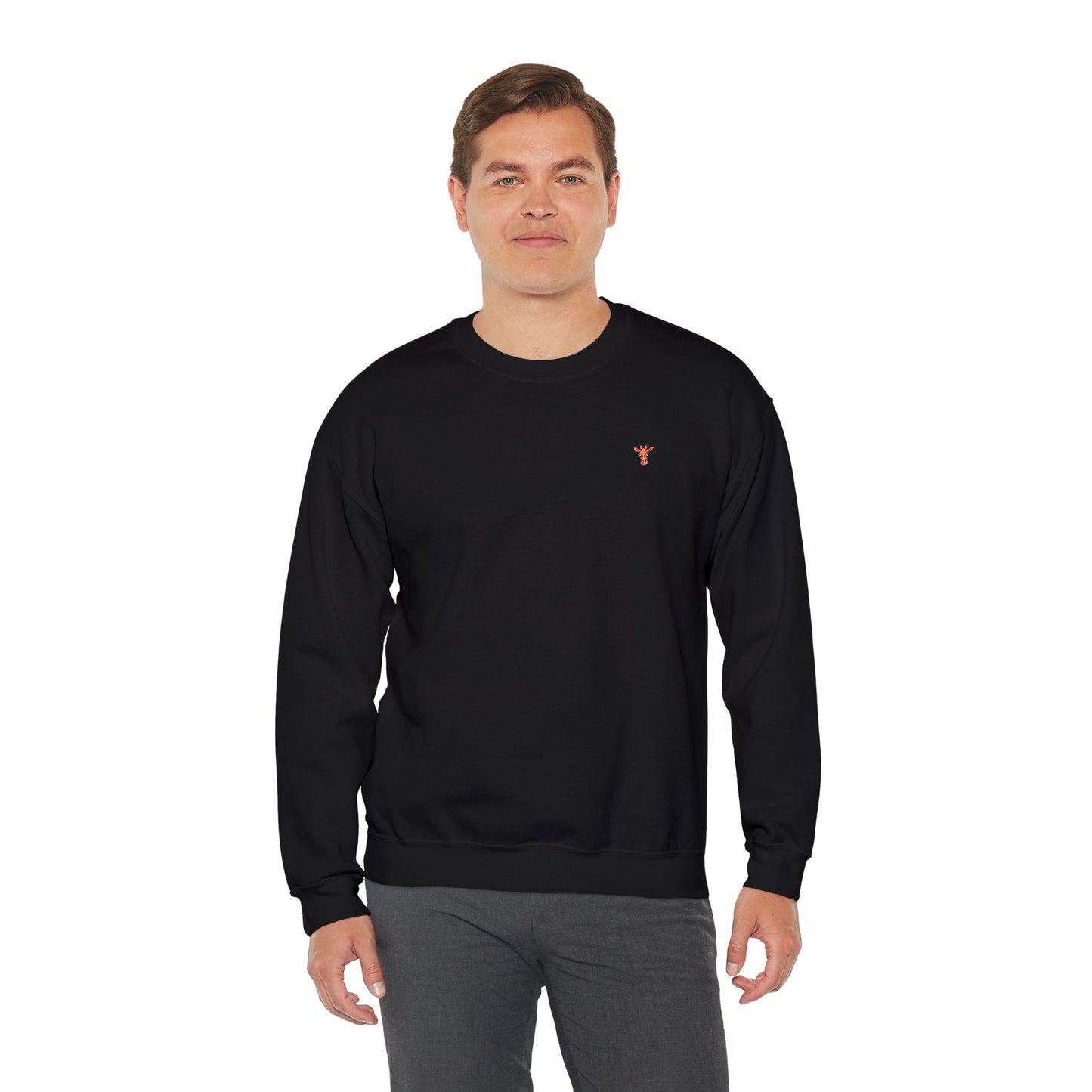 Embroidered Tiny Giraffe Britor classic Crewneck Sweatshirt — Minimal Animal Lover classy Pullover