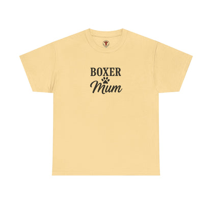 Boxer Mum Unisex Heavy Cotton Tee | Dog Lover Gift, Pet Owner Apparel, Funny Dog Mom Shirt, Birthday Gift for Boxer Owners