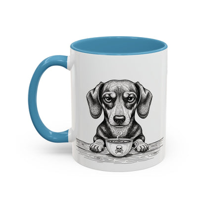 Grumpy Dachshund Coffee Club — Art Print / Mug