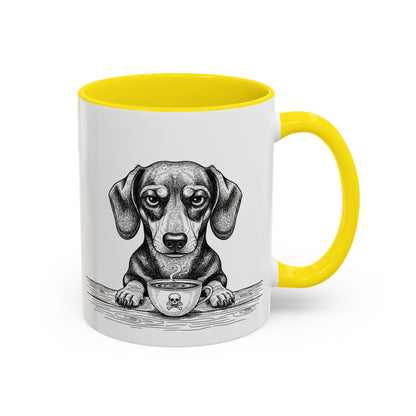 Grumpy Dachshund Coffee Club — Art Print / Mug
