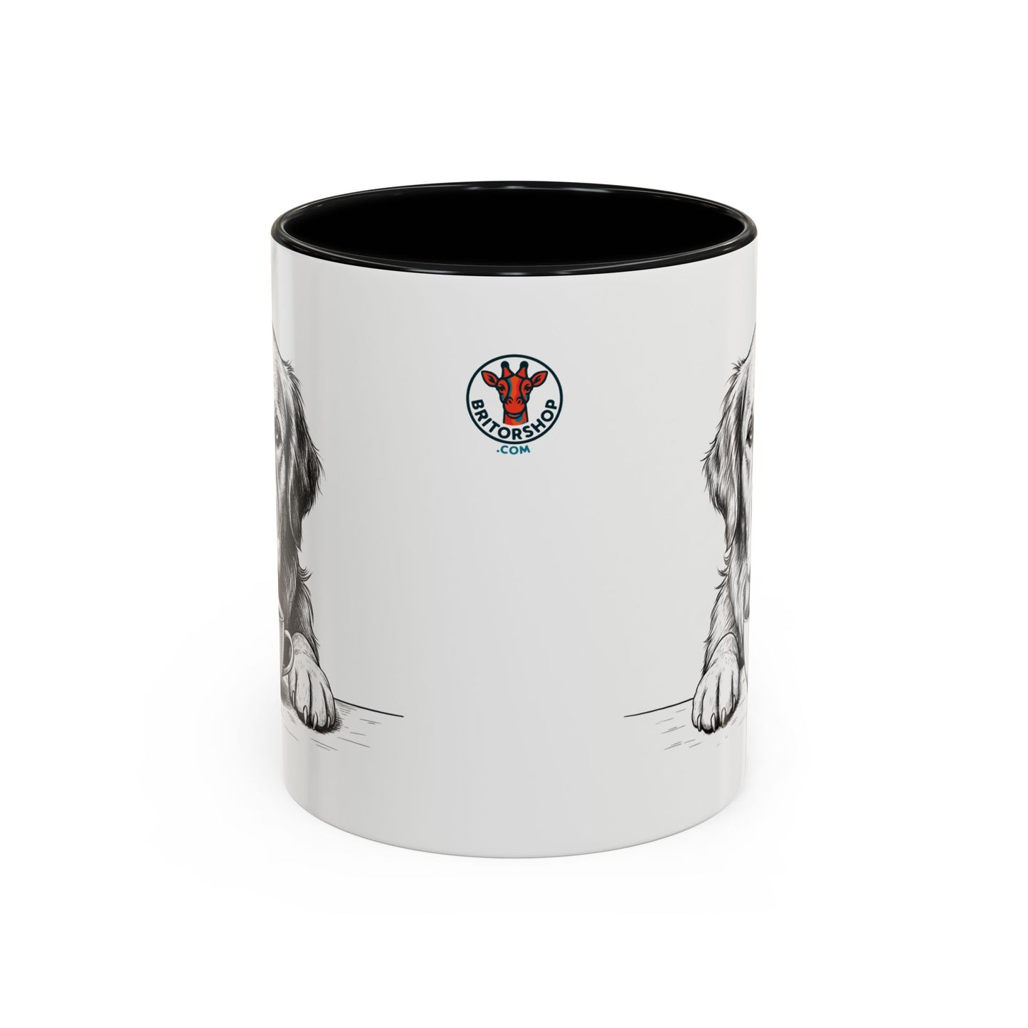 Golden Retriever Coffee Mug — Cute Dog with Coffee Illustration (11/15oz Accent Mug)