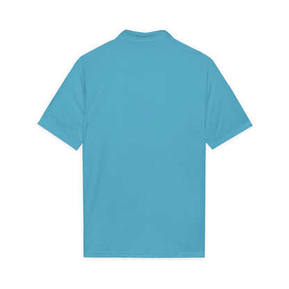 Embroidered Giraffe Polo Shirt — Lightweight White Performance Golf Polo