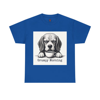 Grumpy Morning Dog Tee - Unisex Heavy Cotton Shirt for Pet Lovers, Funny Gift, Cute Dog Apparel, Casual Wear, Everyday Comfort