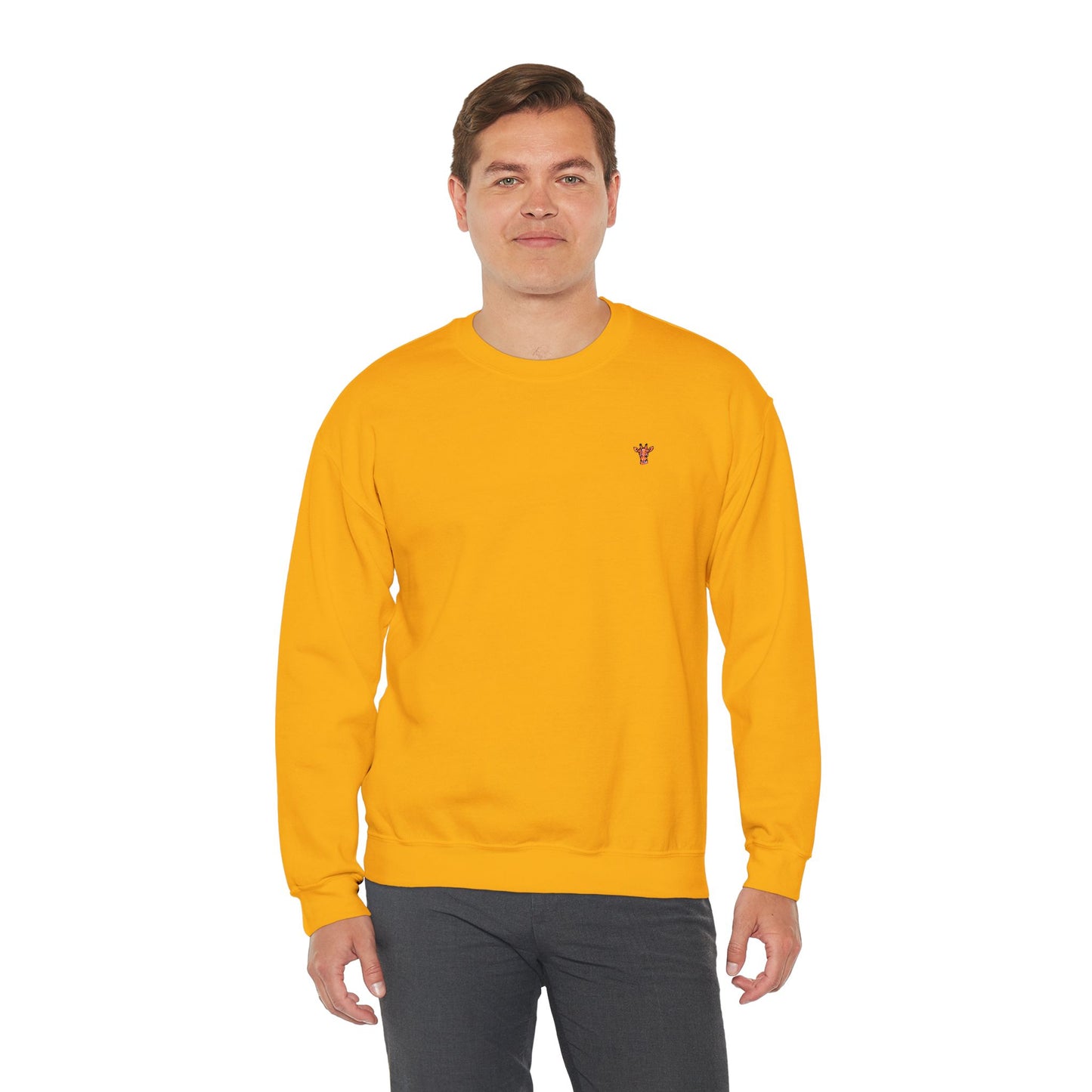 Embroidered Tiny Giraffe Britor classic Crewneck Sweatshirt — Minimal Animal Lover classy Pullover