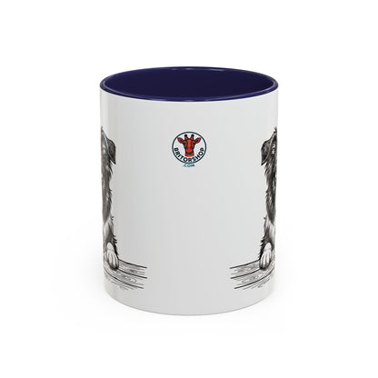 Grumpy Border Collie Coffee Club — Art Print / Mug