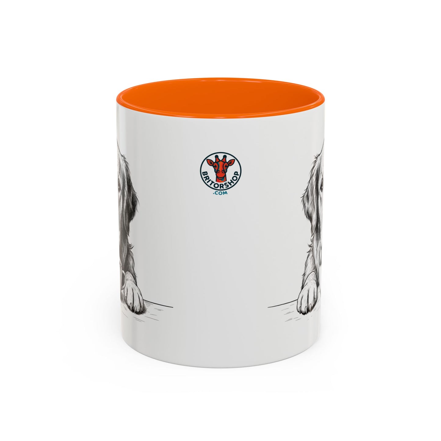 Golden Retriever Coffee Mug — Cute Dog with Coffee Illustration (11/15oz Accent Mug)