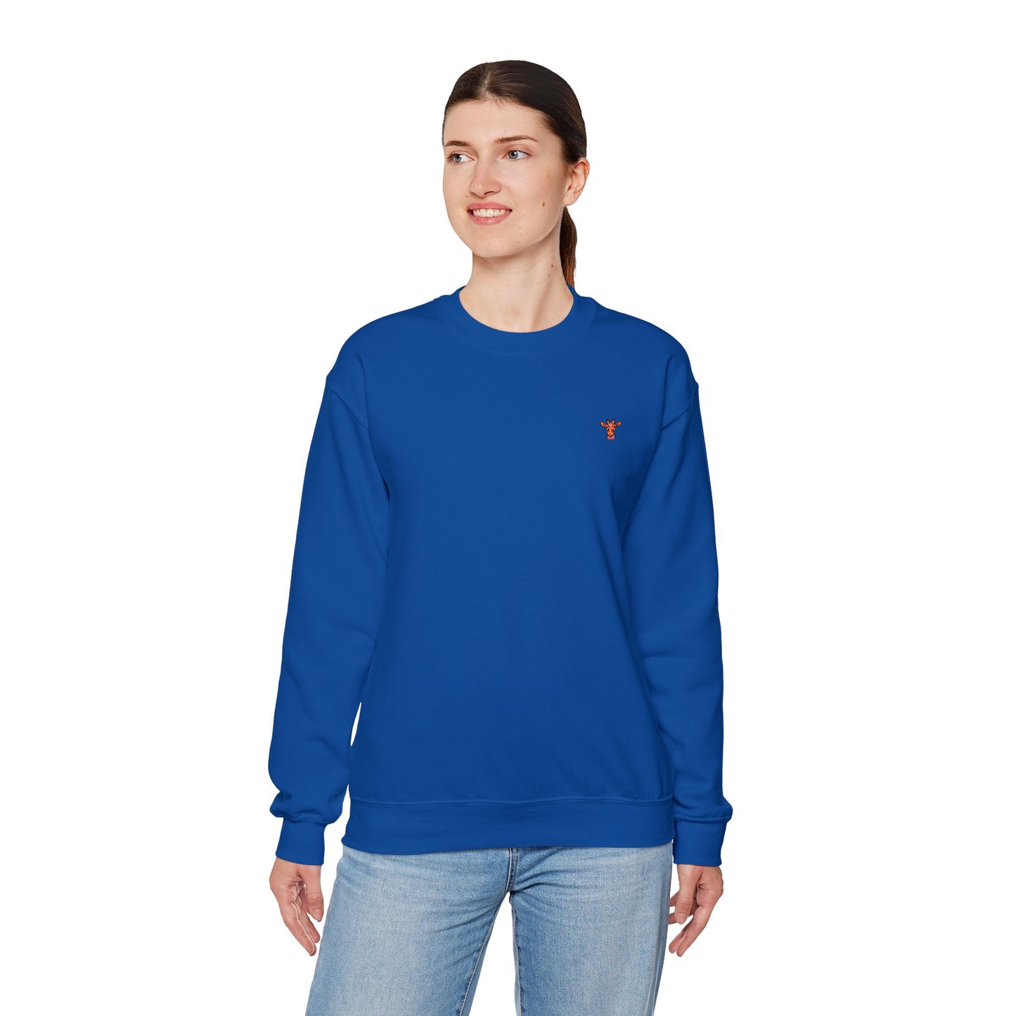Embroidered Tiny Giraffe Britor classic Crewneck Sweatshirt — Minimal Animal Lover classy Pullover