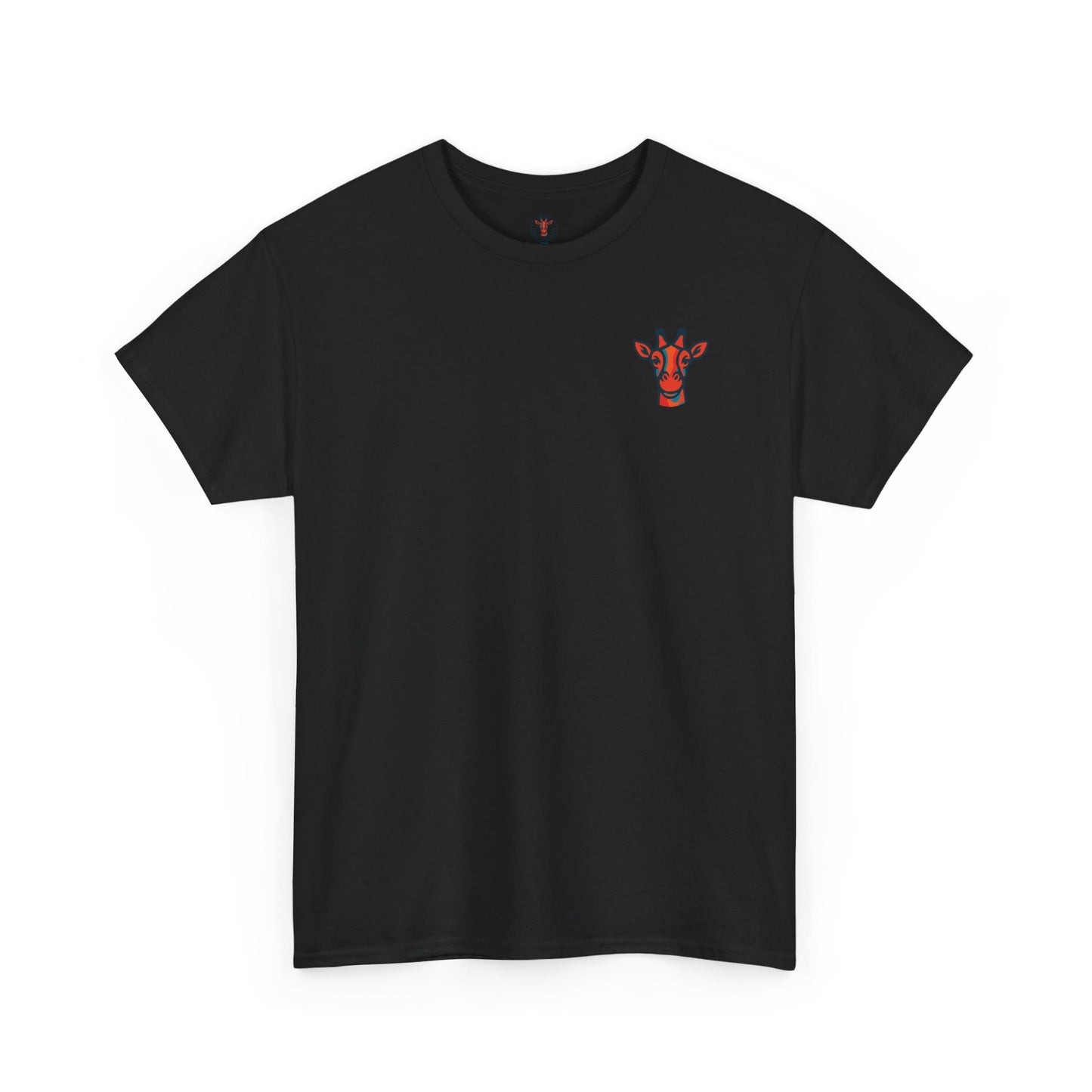 Britor classic logo Giraffe  Patch Tee — Small Chest Embroidered Giraffe Graphic T-Shirt