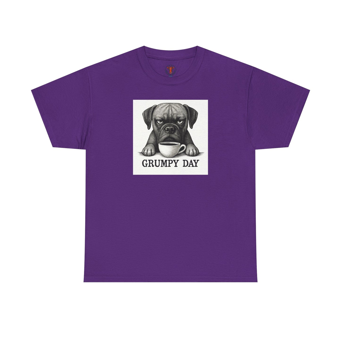 Grumpy Day Unisex Heavy Cotton Tee, Funny Dog Shirt, Pet Lovers Gift, Casual Wear, Birthday Gift, Grumpy Mood Tee
