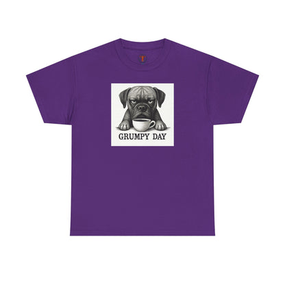 Grumpy Day Unisex Heavy Cotton Tee, Funny Dog Shirt, Pet Lovers Gift, Casual Wear, Birthday Gift, Grumpy Mood Tee