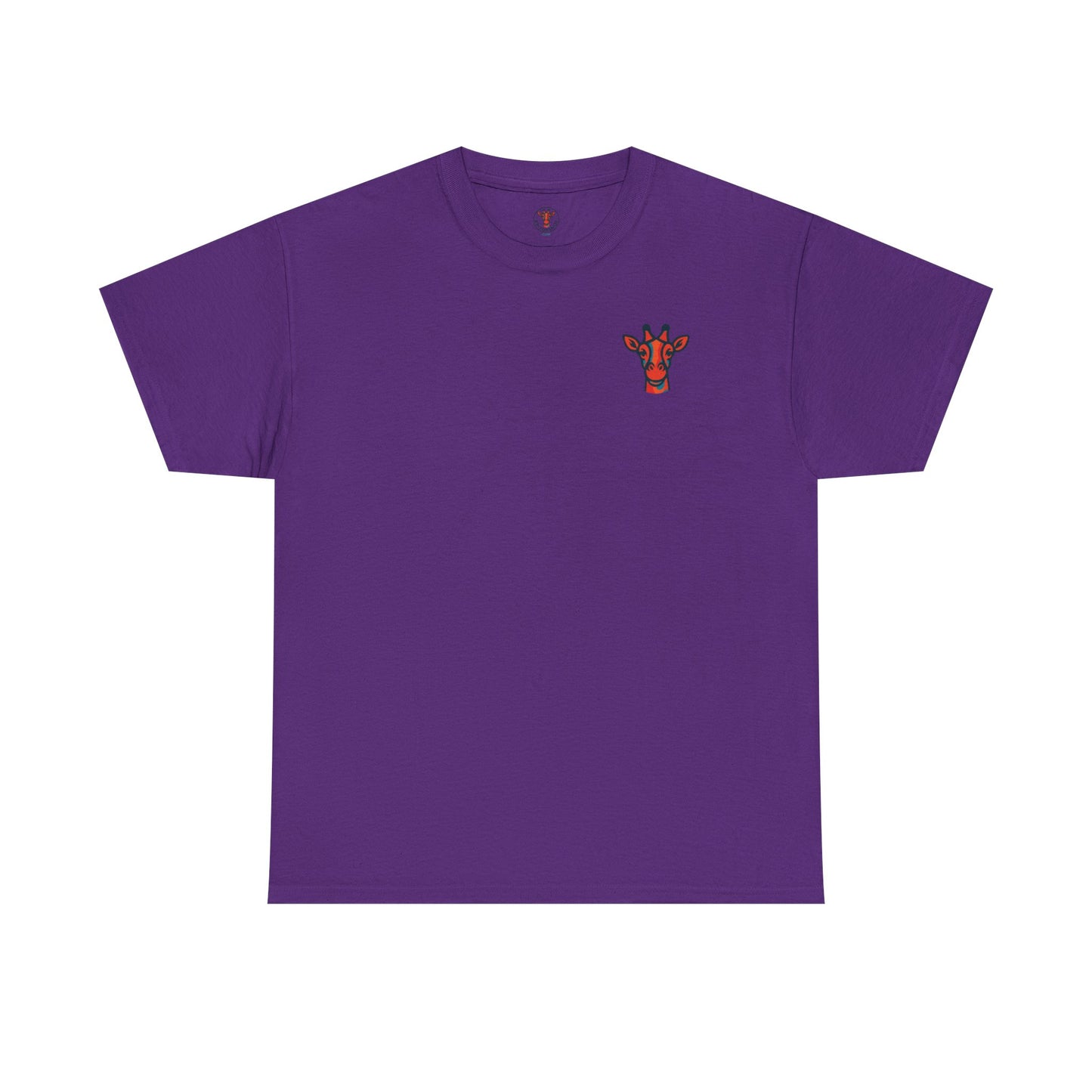 Britor classic logo Giraffe  Patch Tee — Small Chest Embroidered Giraffe Graphic T-Shirt