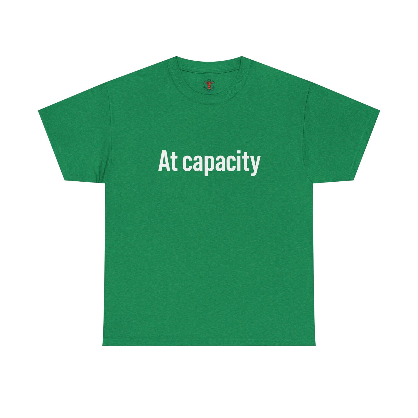 At Capacity Unisex Heavy Cotton Tee | Comfortable Casual Wear, Gift for Friends, Unique Statement Shirt, Everyday Essentials, Unisex Fashion