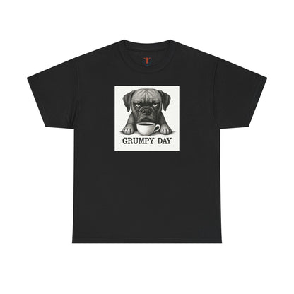 Grumpy Day Unisex Heavy Cotton Tee, Funny Dog Shirt, Pet Lovers Gift, Casual Wear, Birthday Gift, Grumpy Mood Tee