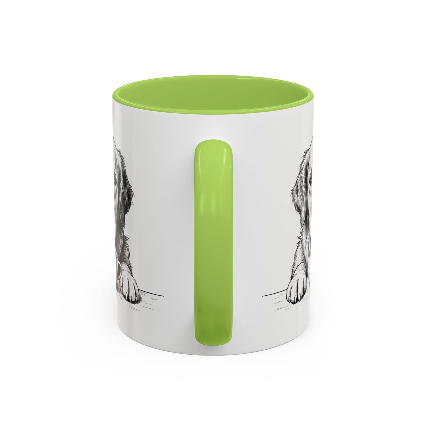 Golden Retriever Coffee Mug — Cute Dog with Coffee Illustration (11/15oz Accent Mug)