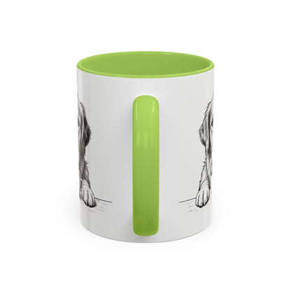 Golden Retriever Coffee Mug — Cute Dog with Coffee Illustration (11/15oz Accent Mug)