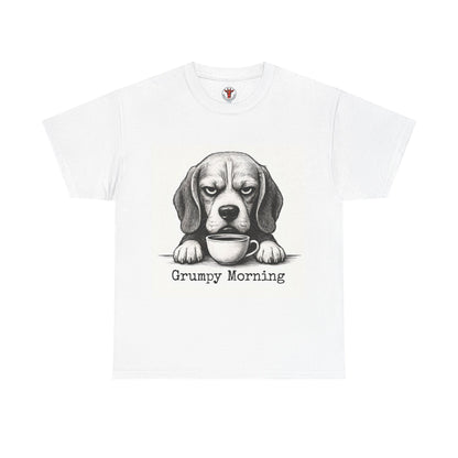 Grumpy Morning Dog Tee - Unisex Heavy Cotton Shirt for Pet Lovers, Funny Gift, Cute Dog Apparel, Casual Wear, Everyday Comfort