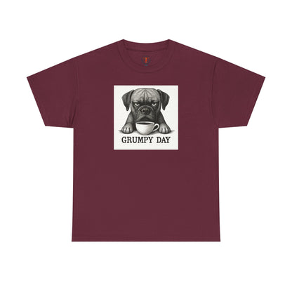 Grumpy Day Unisex Heavy Cotton Tee, Funny Dog Shirt, Pet Lovers Gift, Casual Wear, Birthday Gift, Grumpy Mood Tee