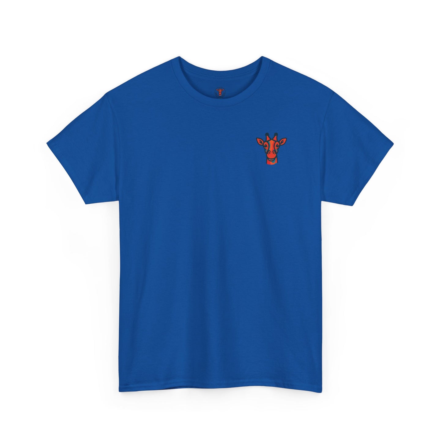 Britor classic logo Giraffe  Patch Tee — Small Chest Embroidered Giraffe Graphic T-Shirt