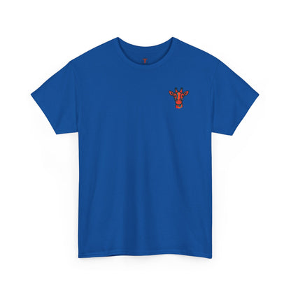 Britor classic logo Giraffe  Patch Tee — Small Chest Embroidered Giraffe Graphic T-Shirt