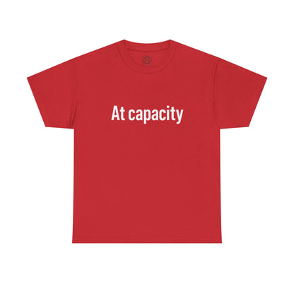 At Capacity Unisex Heavy Cotton Tee | Comfortable Casual Wear, Gift for Friends, Unique Statement Shirt, Everyday Essentials, Unisex Fashion
