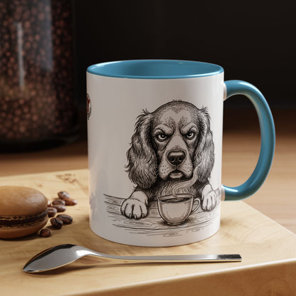 Grumpy Springer Spaniel Coffee Club — Art Print / Mug /