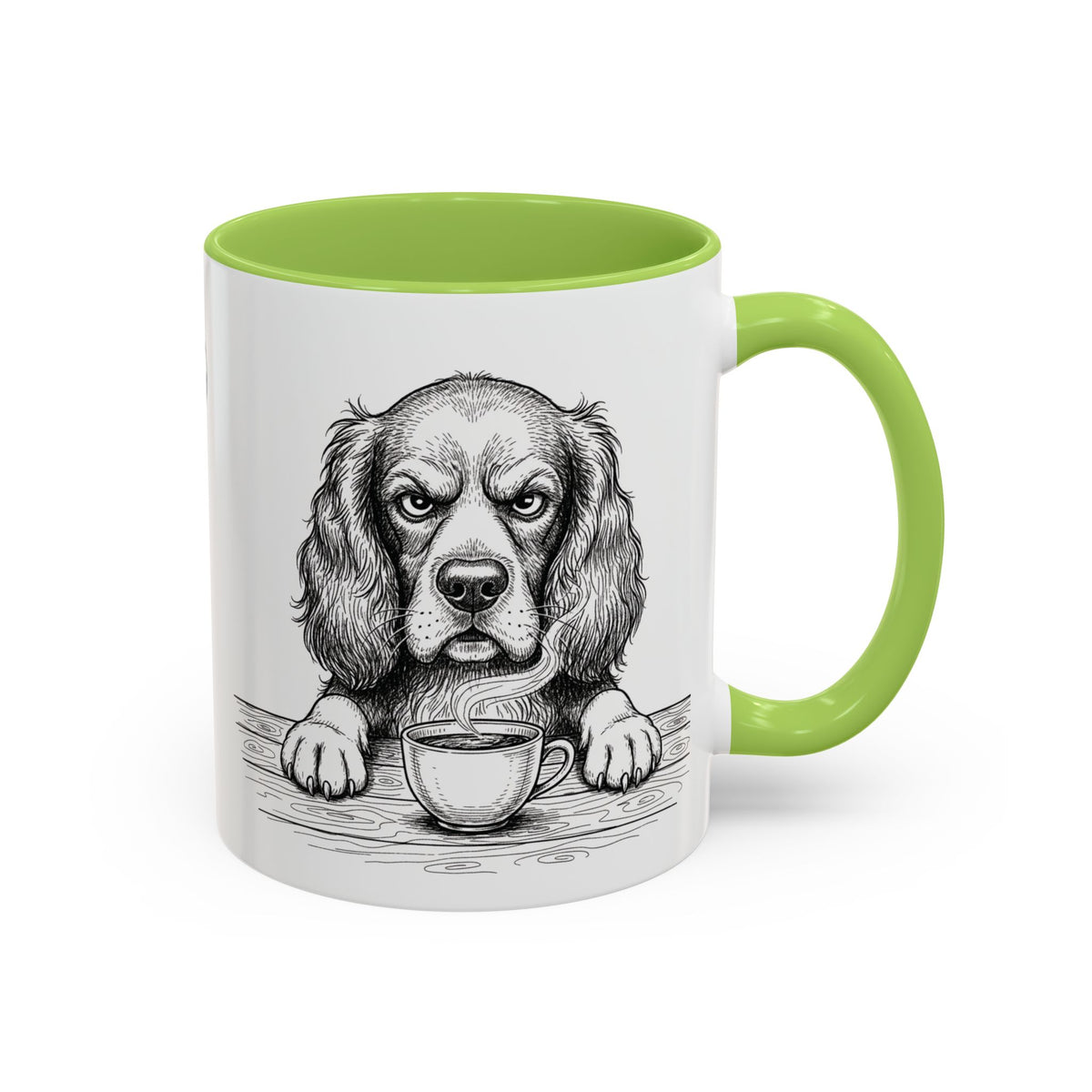 Grumpy Springer Spaniel Coffee Club — Art Print / Mug /