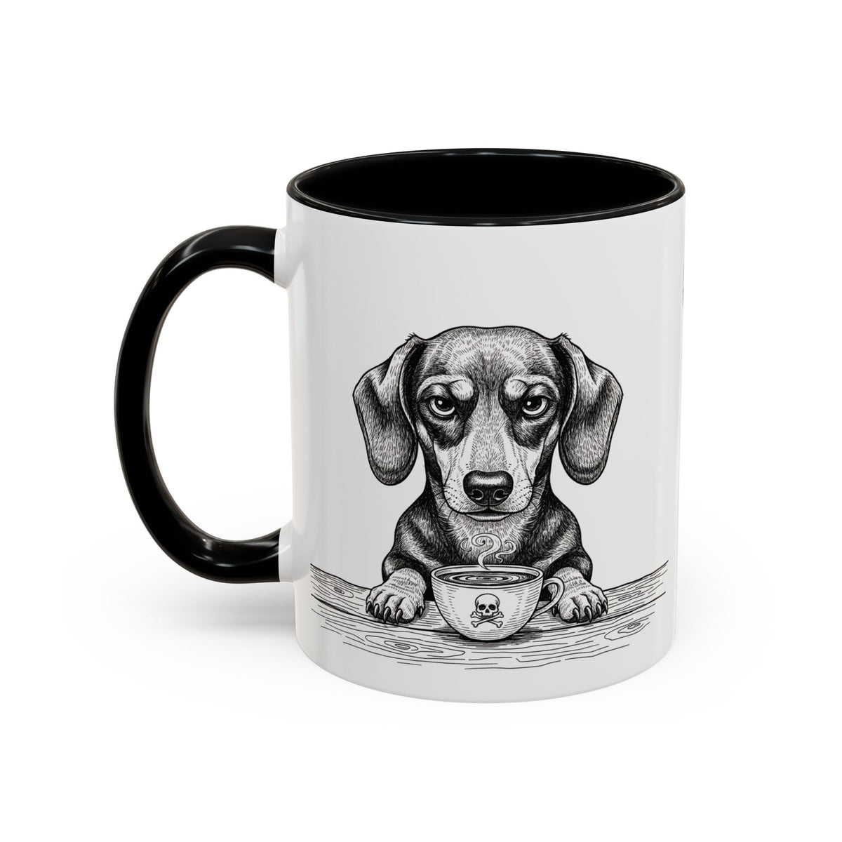 Grumpy Dachshund Coffee Club — Art Print / Mug