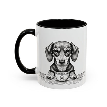 Grumpy Dachshund Coffee Club — Art Print / Mug