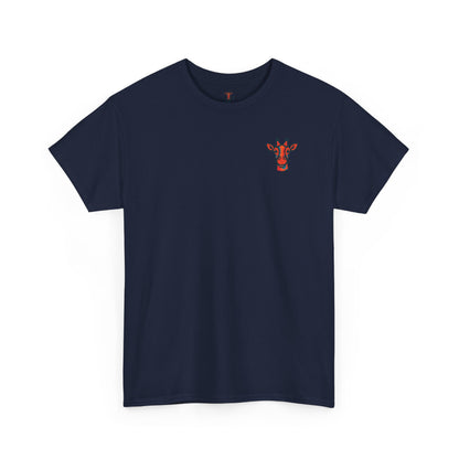 Britor classic logo Giraffe  Patch Tee — Small Chest Embroidered Giraffe Graphic T-Shirt