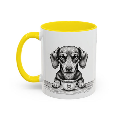 Grumpy Dachshund Coffee Club — Art Print / Mug