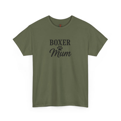 Boxer Mum Unisex Heavy Cotton Tee | Dog Lover Gift, Pet Owner Apparel, Funny Dog Mom Shirt, Birthday Gift for Boxer Owners